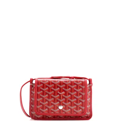 Pre-owned Goyard Plumet Clutch Wallet Coated Canvas In Red