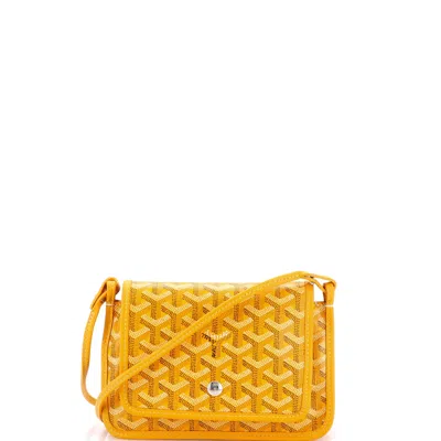 Pre-owned Goyard Plumet Clutch Wallet Coated Canvas In Yellow