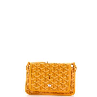 Pre-owned Goyard Plumet Clutch Wallet Coated Canvas In Yellow