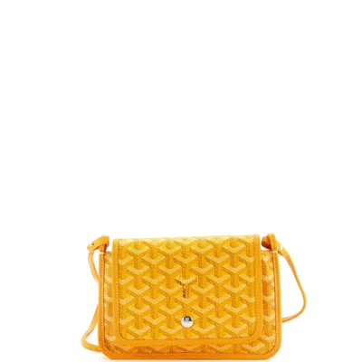 Pre-owned Goyard Plumet Clutch Wallet Coated Canvas In Yellow