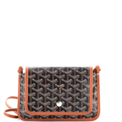 Pre-owned Goyard Plumet Clutch Wallet Printed Coated Canvas In Brown