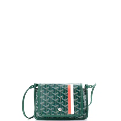 Pre-owned Goyard Plumet Clutch Wallet Printed Coated Canvas In Green