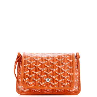 Pre-owned Goyard Plumet Clutch Wallet Printed Coated Canvas In Orange