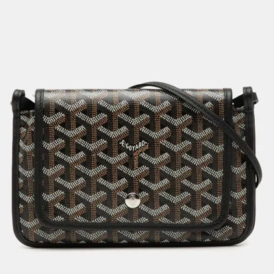 Pre-owned Goyard Plumet Shoulder Bag Pouch Wallet Black Multicolor Leather