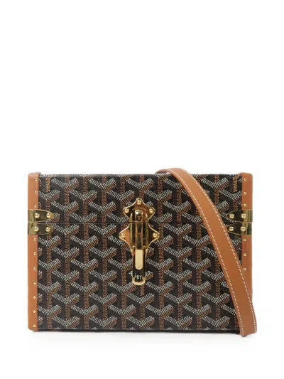 Pre-owned Goyard Pm Cassette Shoulder Bag In Brown