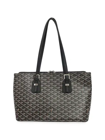 Pre-owned Goyard Pm Ine Okinawa Tote Bag In Black