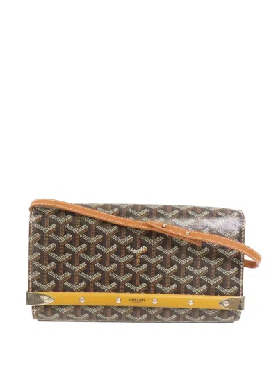 Pre-owned Goyard Pm Monte Carlo Patterned Shoulder Bag In Black