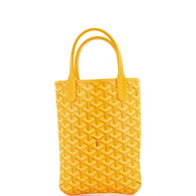 Pre-owned Goyard Poitiers Tote Coated Canvas Mini In Orange