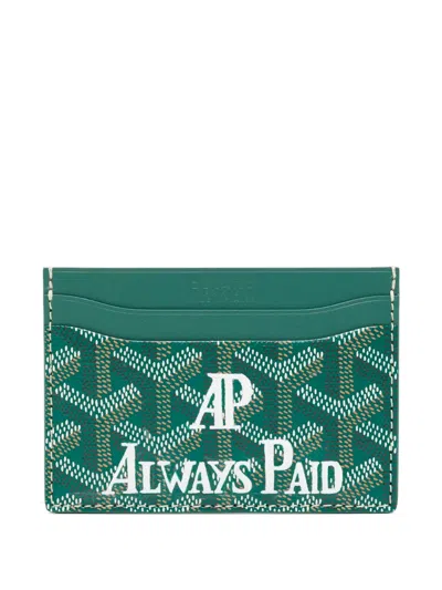 Pre-owned Goyard Portafoglio Saint-sulpice Cardholder In Green