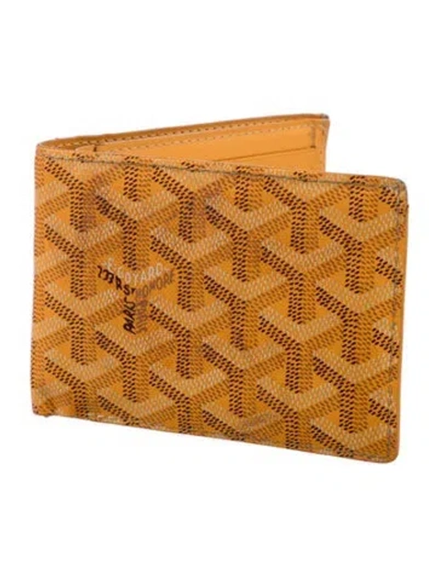 Pre-owned Goyard Printed Bifold Wallet In Yellow
