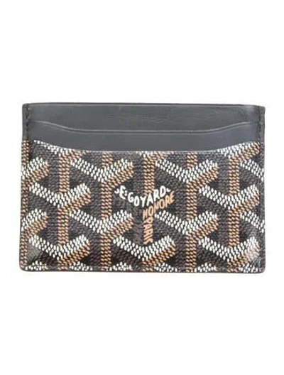 Pre-owned Goyard Printed Card Holder In Black