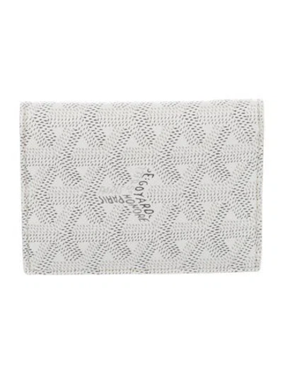 Pre-owned Goyard Printed Card Holder In White