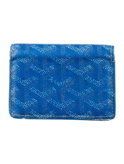 Pre-owned Goyard Printed Wallet In Blue