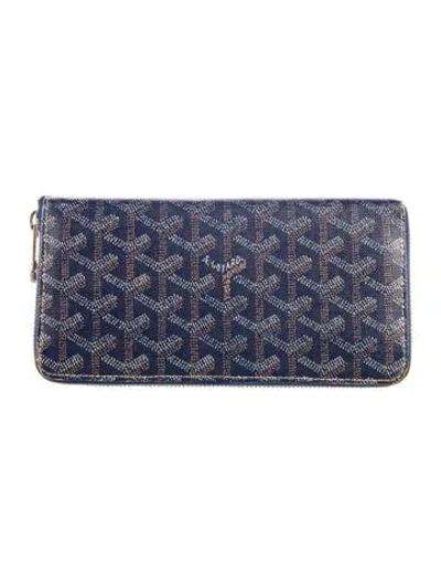 Pre-owned Goyard Printed Wallet In Blue