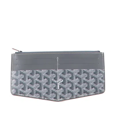 Pre-owned Goyard Pvc Leather Business Card Case () In Gray