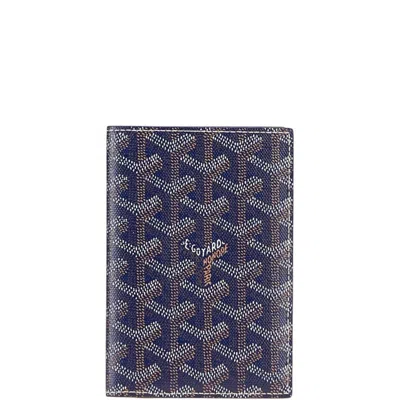 Pre-owned Goyard Pvc Leather Card Case () In Blue