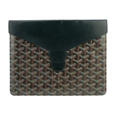 Pre-owned Goyard Pvc Leather Clutch Bag Handbag () In Black