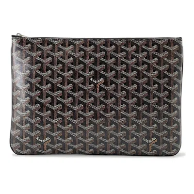 Pre-owned Goyard Pvc Leather Clutch Bag () In Black