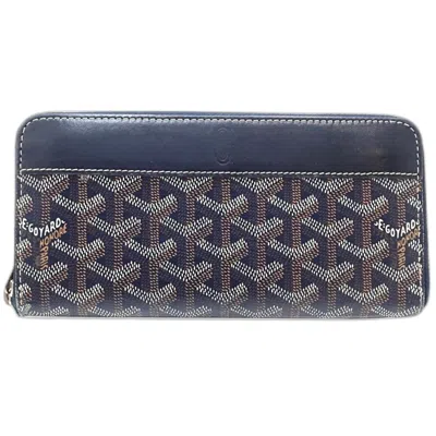 Pre-owned Goyard Pvc Leather Long Wallet (bi-fold) () In Blue