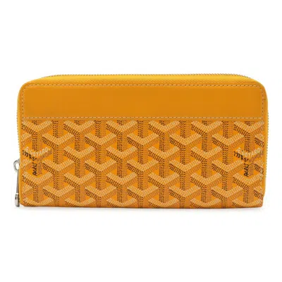 Pre-owned Goyard Pvc Leather Long Wallet (bi-fold) () In Yellow