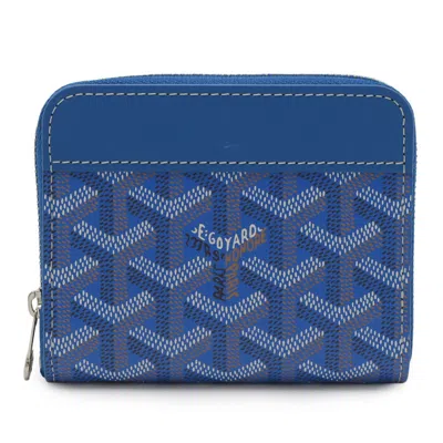 Pre-owned Goyard Pvc Leather Wallet (bi-fold) () In Blue