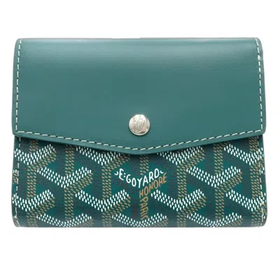 Pre-owned Goyard Pvc Leather Wallet (tri-fold) () In Green