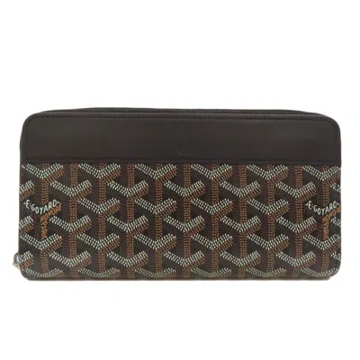 Pre-owned Goyard Pvc Long Wallet (bi-fold) () In Black