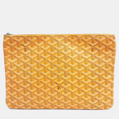 Pre-owned Goyard Pvc Senna Mm In Yellow