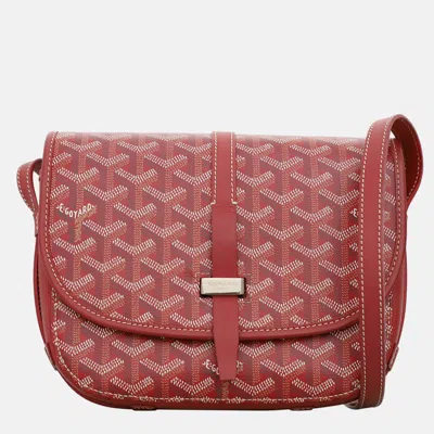 Pre-owned Goyard Red Coated Canvas Belvedere Pm Bag