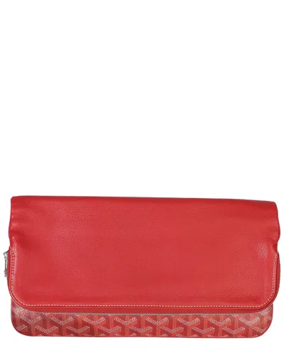 Pre-owned Goyard Red Coated Canvas Ine Sainte Marie Clutch (authentic Pre-loved)