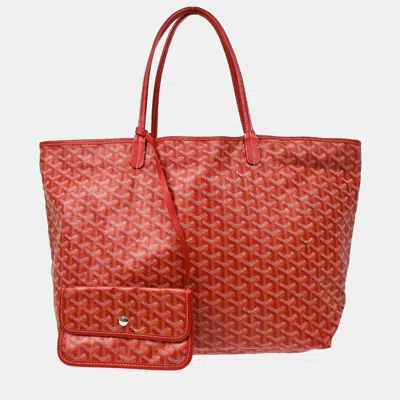 Pre-owned Goyard Red Pvc Leather Saint Louis Gm Tote Bag