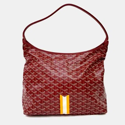 Pre-owned Goyard Red Pvc Marquage Bohème Hobo Bag Pm