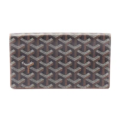 Pre-owned Goyard Richelieu Bifold Wallet Pvc Canvas In Black