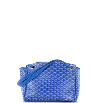 Pre-owned Goyard Rouette Bag Coated Canvas Pm In Blue