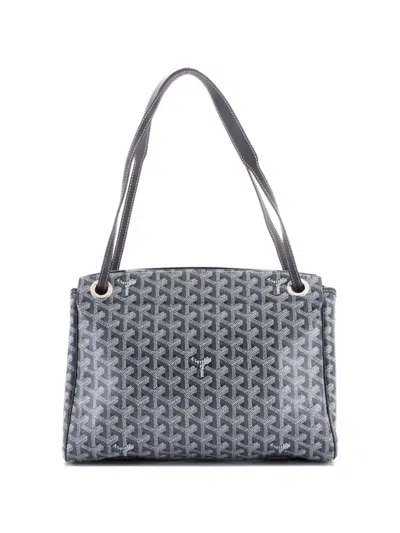 Pre-owned Goyard Rouette Bag Coated Canvas Pm Shoulder Bag In Grey