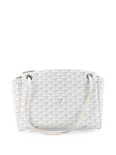 Pre-owned Goyard Rouette Bag Coated Canvas Pm Shoulder Bag In White