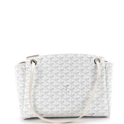 Pre-owned Goyard Rouette Bag Coated Canvas Pm In White