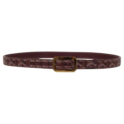 Pre-owned Goyard Rudy Belt Size 85 28 29 30 Burgundy Gold Buckle Ine Leather 5 Holes In Red