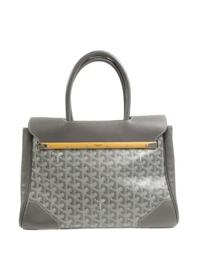 Pre-owned Goyard Saigon Ine Logo-print Tote Bag In Grey