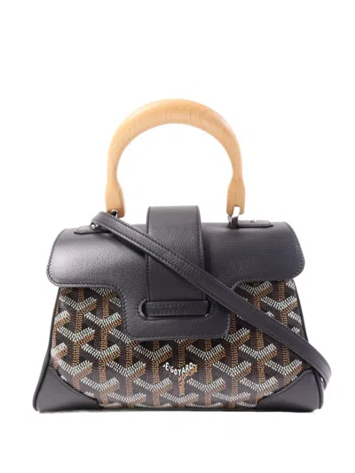 Pre-owned Goyard Saigon Souple Mini Shoulder Bag In Black
