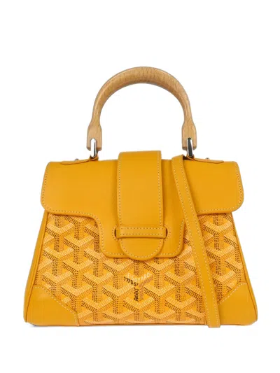 Pre-owned Goyard Saigon Souple Mini Shoulder Bag In Yellow
