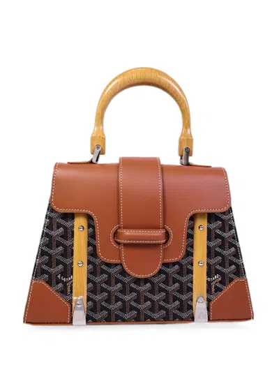 Pre-owned Goyard Saigon Structured Handbag In Brown
