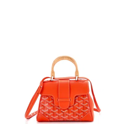 Goyard Saigon Top Handle Bag Coated Canvas With Leather Mini In Orange