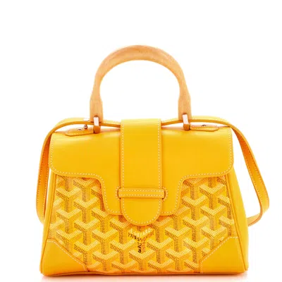 Goyard Saigon Top Handle Bag Coated Canvas With Leather Mini In Purple