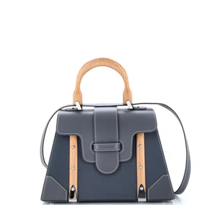 Pre-owned Goyard Saigon Top Handle Bag Leather Pm In Gray