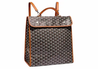 Pre-owned Goyard Saint Léger Backpack In Black/tan
