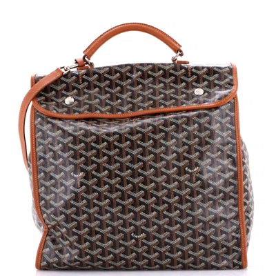 Goyard Saint Leger Briefcase Backpack Coated Canvas In Brown