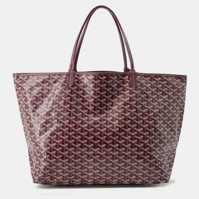 Pre-owned Goyard Saint Louis Burgundy Pvc Leather Gm Shoulder Bag