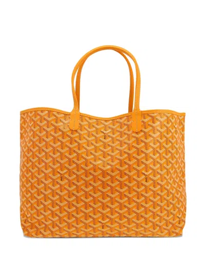 Pre-owned Goyard Saint-louis Chevron-pattern Tote Bag In Orange
