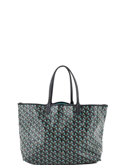 Pre-owned Goyard Saint Louis Claire Voie Coated Canvas Pm Tote Bag In Black